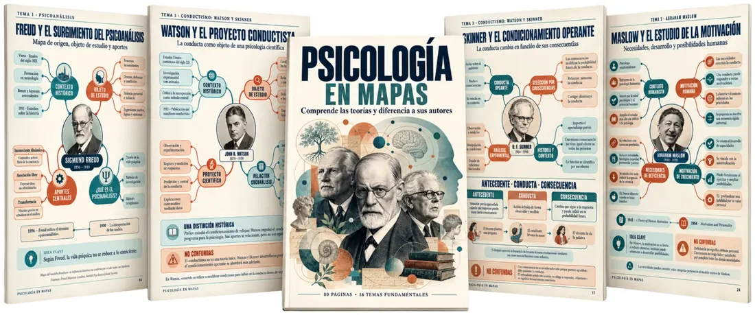 Psicología en Mapas: portada y páginas del material